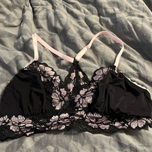 Adore Me Black and Pink Floral bralette szXL